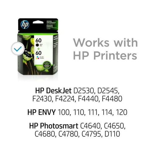 HP 60/901 Ink Cartridges - Black, Tri-color, 2 Cartridges (N9H63FN) EasyOptionXY LLC