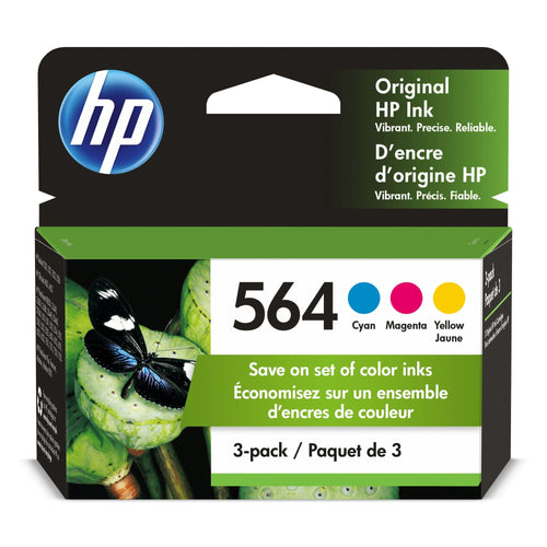 HP 564 Ink Cartridges - Cyan, Magenta, Yellow, 3 Cartridges (N9H57FN) EasyOptionXY LLC