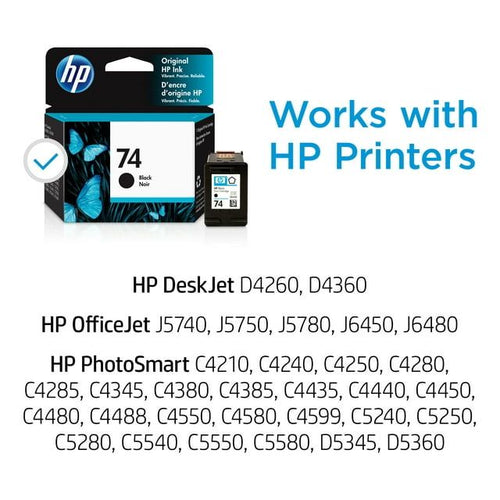 HP 74 Ink Cartridge, Black (CB335WN) EasyOptionXY LLC