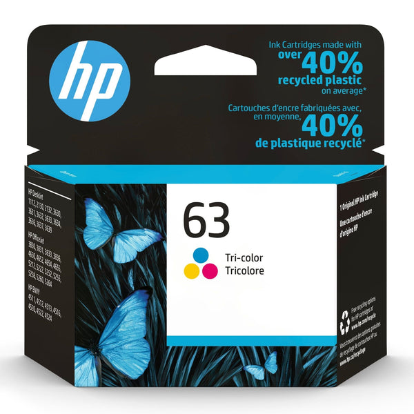 HP 63 Tri-Color Original Ink Cartridge (F6U61AN) EasyOptionXY LLC