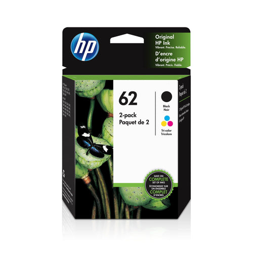 HP 62 Ink Cartridges - Black, Tri-color, 2 Cartridges (N9H64FN) EasyOptionXY LLC