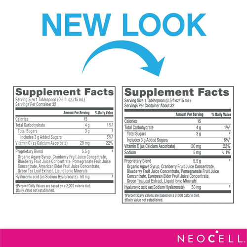 NeoCell Hyaluronic Acid Berry Liquid with Vitamin C, 16 Fl. Oz., 32 Servings EasyOptionXY LLC