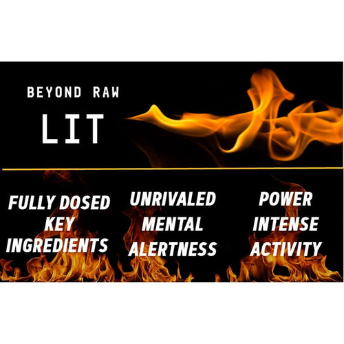 Beyond Raw? LIT? Pre-Workout Powder, Gummy Worm, 250mg Caffeine, 7.44 oz EasyOptionXY LLC