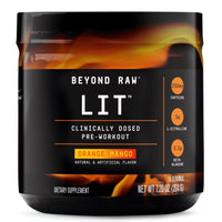 Beyond Raw? LIT? Pre-Workout Powder, Orange Mango, 250mg Caffeine, 7.20 oz, 15 Servings EasyOptionXY LLC