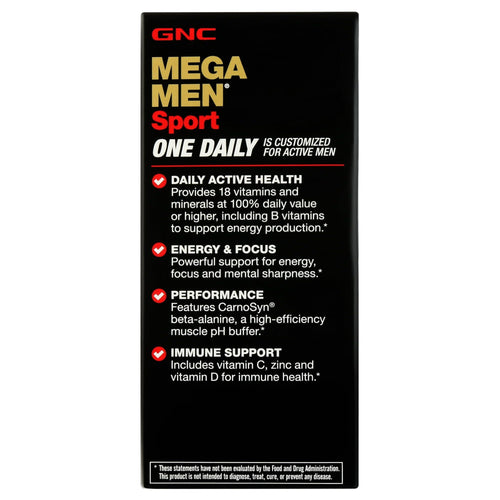 GNC Mega Men Sport One Daily Multivitamin, 60 Tablets, Multivitamin and Multimineral Support for Active Men EasyOptionXY LLC