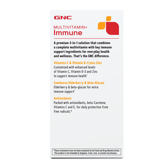GNC Multivitamin + Immune Formula, 120 Tablets, Complete Multivitamin and Multimineral with Enhanced Support for Immunity EasyOptionXY LLC
