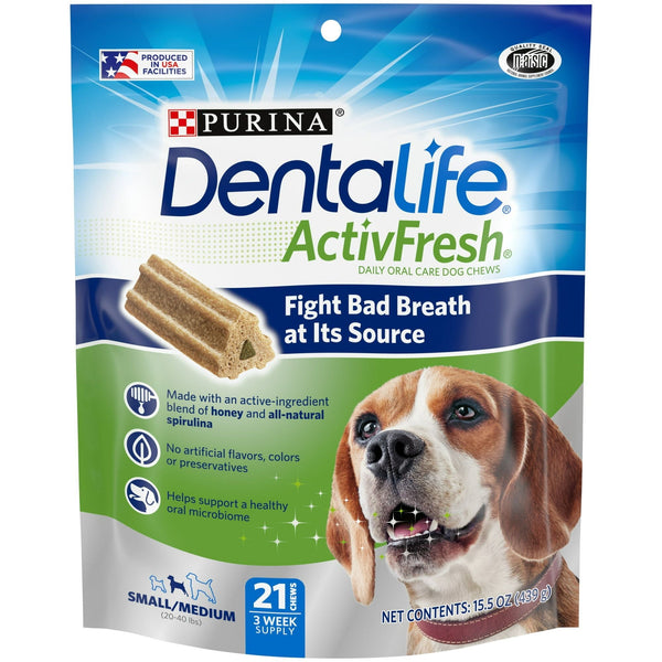 Purina DentaLife Honey & Spirulina Flavor Chunks for Dogs, 21 CT Pouch EasyOptionXY LLC