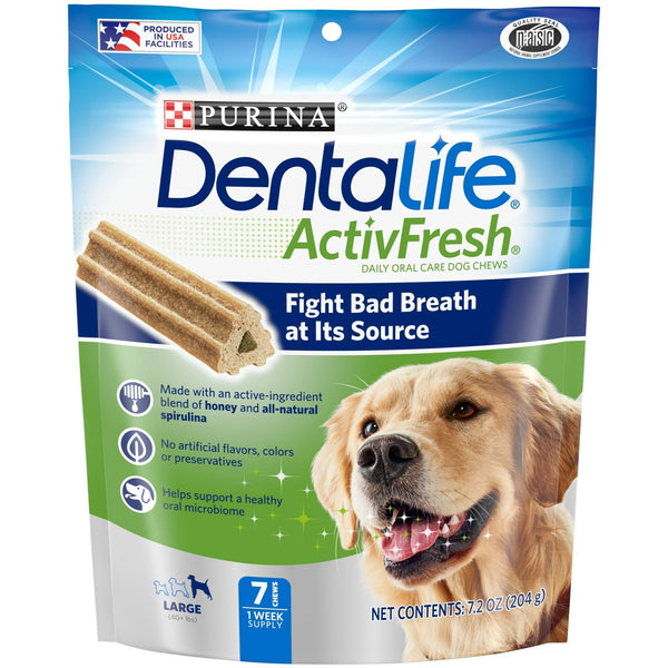 Purina DentaLife Honey & Spirulina Flavor Chunks for Dogs, 7 ct Pouch EasyOptionXY LLC