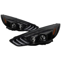 Spyder 15-18 Ford Focus Projector Headlights - Seq Turn Light Bar - Black PRO-YD-FF15-LBSEQ-BK OffRoadUSA.com