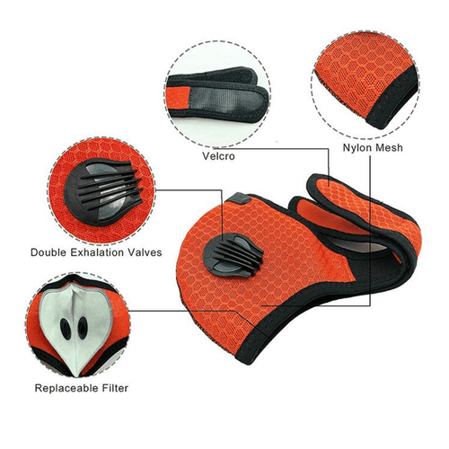 Performance Sports Face Mask with Activated Carbon Filter and Breathing Valves Jupiter Gear