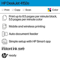 HP DeskJet 4152e All-in-One Color Inkjet Printer with 3 Months Instant Ink Included with HP+ EasyOptionXY LLC