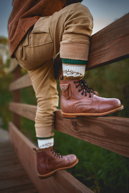 Green Boot socks “Wild” Merino Wool Keep the Littles Wild