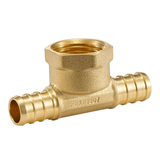 PEX-B Crimp Female Tee 1/2" PEX x 1/2" PEX x 1/2" Female NPT Tee (Lead Free)