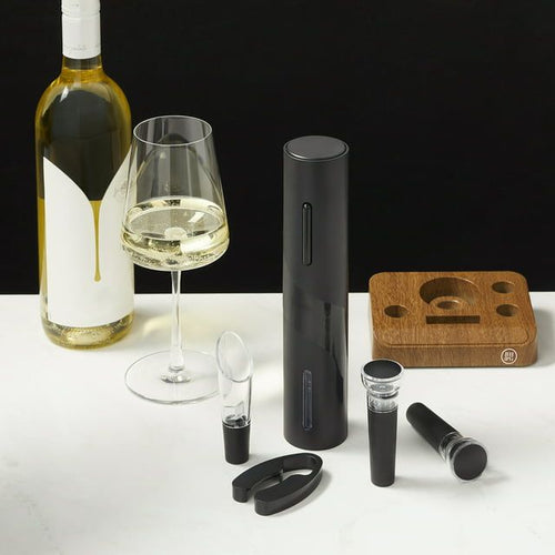 Better Homes & Gardens 6 Piece Battery Operated Electric Wine Opener Set with Wood Base EasyOptionXY LLC