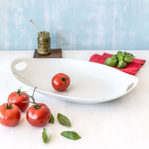 Better Homes & Gardens White Porcelain Tray with Handles EasyOptionXY LLC
