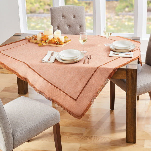 Better Homes & Gardens Chambray Cotton 50" x 50" Table Throw, Gingerbread Brown EasyOptionXY LLC