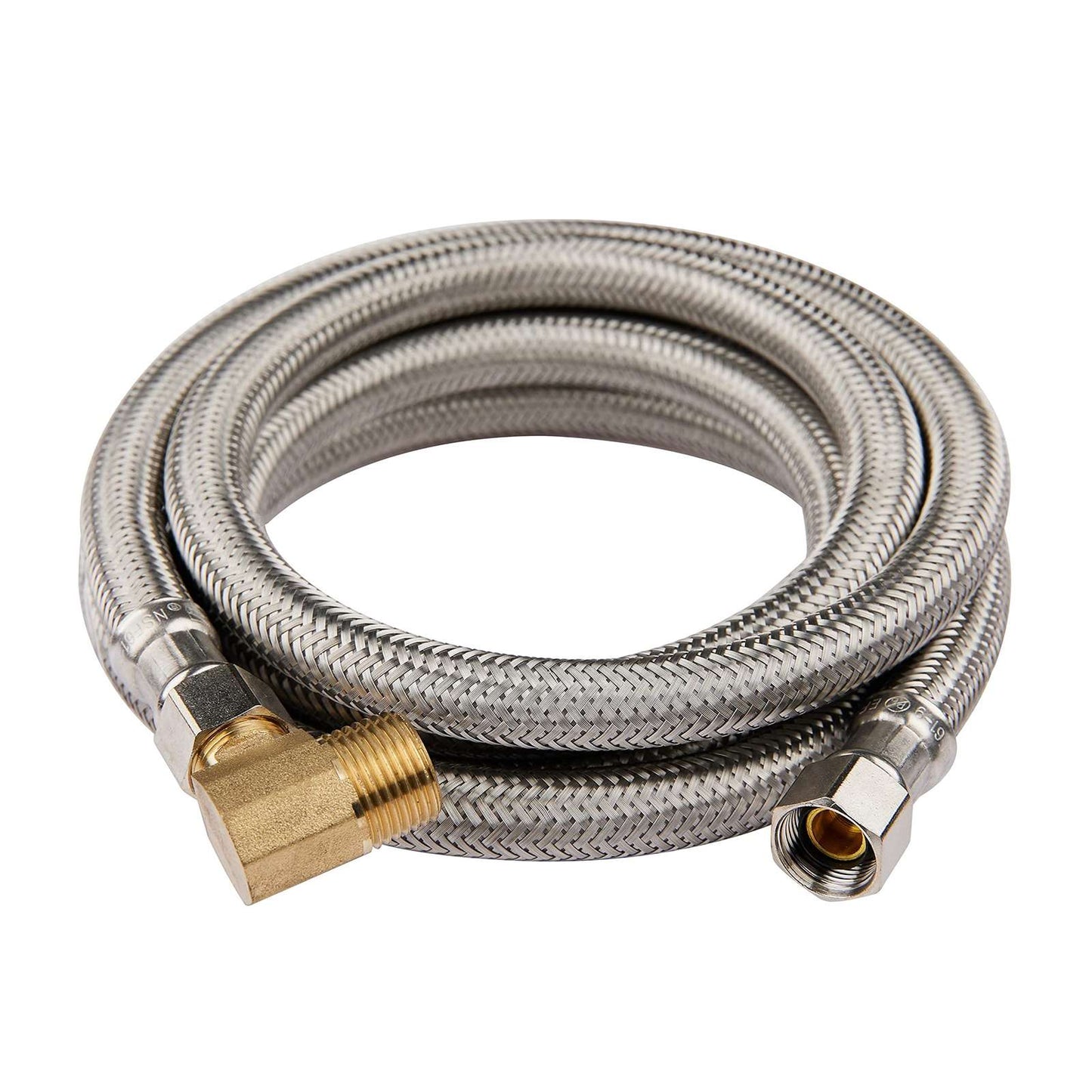 10 Pcs 6ft Dishwasher Hose, with attached 90 degree 3/8" comp x 3/8" MIP elbow, Premium Stainless Steel