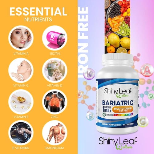 Shiny Leaf Bariatric Multivitamin Iron Free With DHT Pro Shampoo and Conditioner