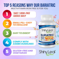 Shiny Leaf Bariatric Multivitamin Iron Free With DHT Pro Shampoo and Conditioner