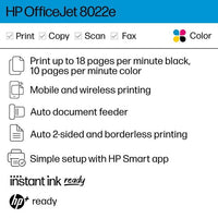 Restored HP OfficeJet 8022e All-in-One Wireless Color Inkjet Printer - 6 Months Free Instant Ink with HP+ (Refurbished) EasyOptionXY LLC