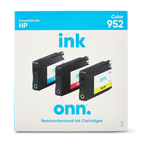 onn. Remanufactured 952 HP Standard Yield Ink Cartridges, Color, 3 Count EasyOptionXY LLC