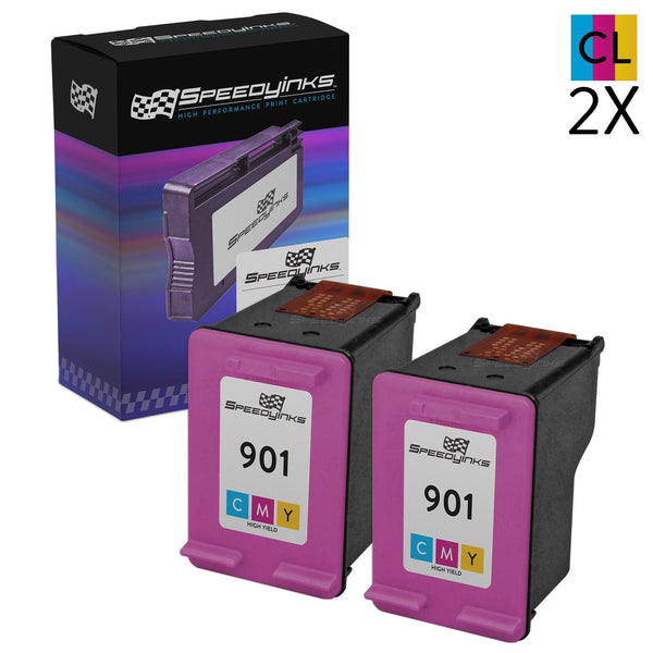 Speedy Inks - 2PK Remanufactured replacement for HP 901 CC656AN Color Ink Cartridge for use in HP G510a, G510g, G510n, J4524, J4540, J4550, J4580, J4624, J4660, J4680, J4680c, 4500 EasyOptionXY LLC