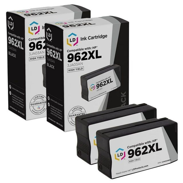 LD Products Remanufactured Replacement for HP 962XL/3JA03AN High Yield Black Ink Cartridges, Pack of 2 EasyOptionXY LLC