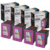 LD Remanufactured Replacement for HP 61XL CH564WN High Yield Tri-Color Ink Cartridge 4-Pack for DeskJet 1000, 1010, 1011, 1012, 1015, 1050, 1051, 1055, 1056, 1510, 1511, 1512, 1513, 1514, 2050, 2510 EasyOptionXY LLC