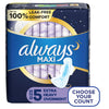 Always Maxi Overnight Pads with Wings; Size 5 Extra Heavy Overnight 36 Ct EasyOptionXY LLC