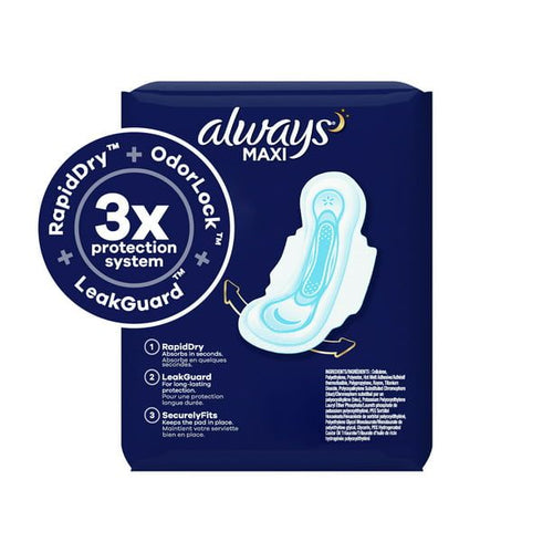 Always Maxi Overnight Pads with Wings; Size 5 Extra Heavy Overnight 36 Ct EasyOptionXY LLC