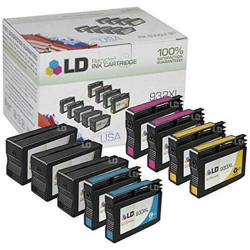 LD Remanufactured Replacements for HP 932XL & 933XL High Yield Ink Cartridges: 3 CN053AN Black, 2 CN054AN Cyan, 2 CN055AN Magenta, 2 CN056AN Yellow for OfficeJet 6100, 6600, 6700, 7510, 7612, 7620 EasyOptionXY LLC