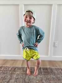 neon fish hybrid shorts Keep the Littles Wild