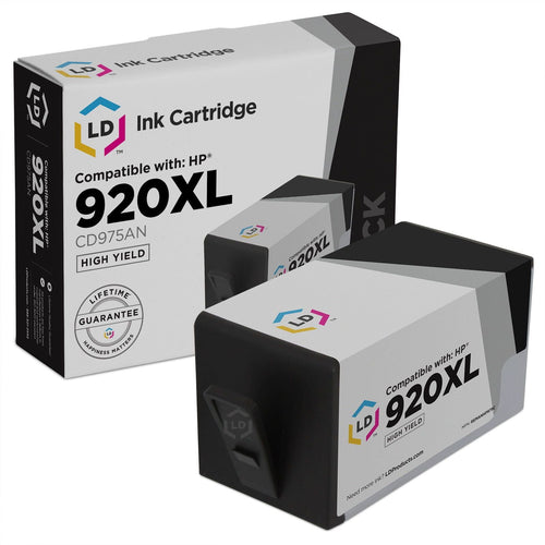 Compatible HP 920XL Set of 4 Inkjet Cartridges: 1 Black CD975AN, Cyan CD972AN, Magenta CD973AN, and Yellow CD974AN with INK INDICATOR CHIPS EasyOptionXY LLC