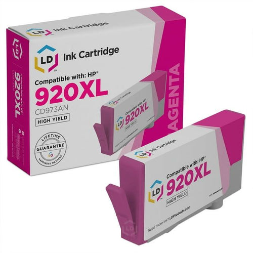Compatible HP 920XL Set of 4 Inkjet Cartridges: 1 Black CD975AN, Cyan CD972AN, Magenta CD973AN, and Yellow CD974AN with INK INDICATOR CHIPS EasyOptionXY LLC