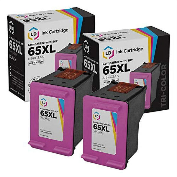 LD Remanufactured Replacement for HP 65XL / N9K03AN High Yield Color Ink Cartridge 2-Pack for DeskJet 2622, 2624, 2632, 2634, 2635, 2652, 2655, 3722, 3730, 3732 & ENVY 5010, 5020, 5032, 5052, 5055 EasyOptionXY LLC