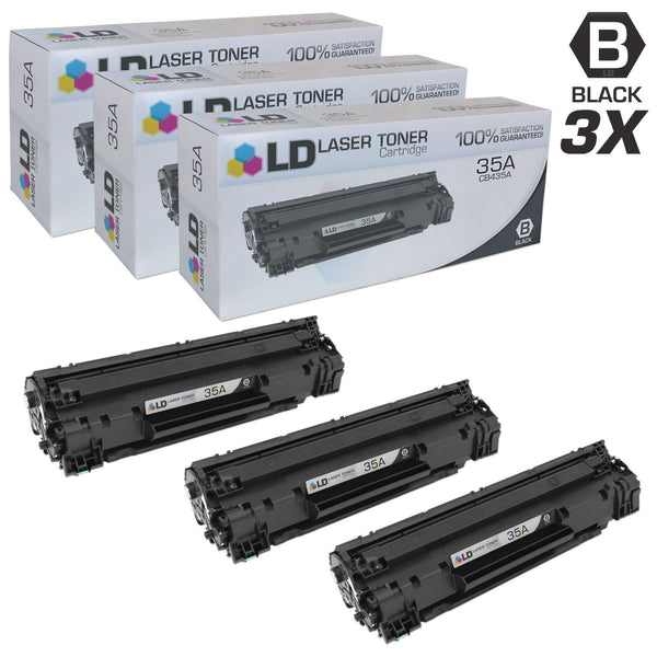 Compatible Replacements for HP CB435A 35A Set of 3 Black Laser Toner Cartridges Printer LaserJet P1002 P1005 P1006 P1007 EasyOptionXY LLC