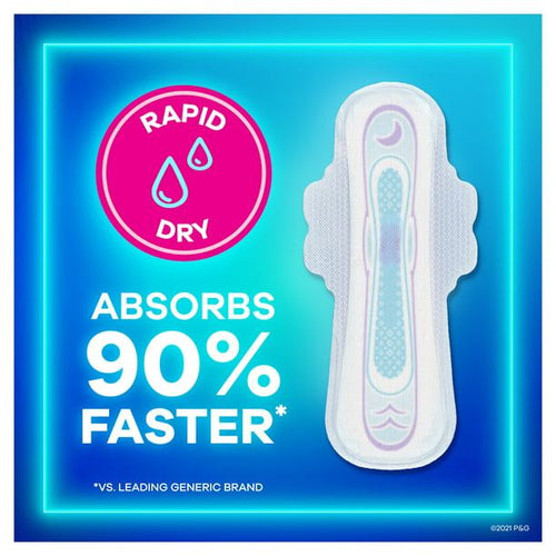 Always Ultra Thin Pads Overnight Absorbency Unscented with Wings; Size 4, 50 Count EasyOptionXY LLC