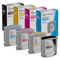 LD Remanufactured Replacement for HP 88XL High Yield Ink Cartridge Set: C9396AN Black, C9391AN Cyan, C9392AN Magenta, C9393AN Yellow for OfficeJet Pro K5300, K5400, K8600, L7550, L7650, L7700 EasyOptionXY LLC