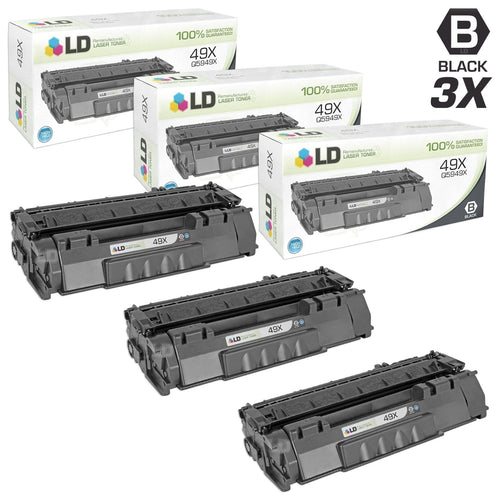 Hewlett Packard HP 1320 Set of 3 HY Black 49X / Q5949X Laser Toner Cartridges by LD Products EasyOptionXY LLC