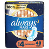 Always Maxi Overnight Pads with Wings; Size 4 Unscented 48 Ct EasyOptionXY LLC
