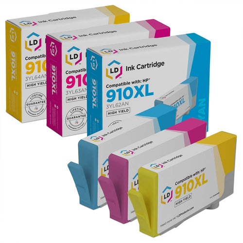 LD Products Remanufactured HP 910XL High Yield Ink Cartridges, 3 Pack (Cyan, Magenta, Yellow) EasyOptionXY LLC