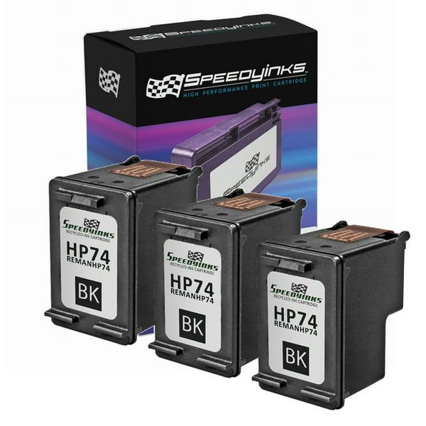Speedy Remanufactured Replacements for HP 74 / CB335WN Black Cartridges (3-Pack) for DeskJet D4260, D4368, OfficeJet J5725, J5780, J6488, PhotoSmart C4200, C4385, D5580 EasyOptionXY LLC
