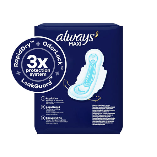Always Maxi Overnight Pads with Wings; Size 4 Unscented 48 Ct EasyOptionXY LLC
