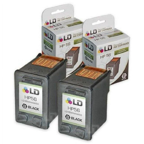 LD Remanufactured Replacement for HP 56 C6656AN Black Ink Cartridge 2-Pack for DeskJet 450, 450cbi, 450ci, 450wbt, 5150, 5150v, 5150w, 5151, 5550, 5550v, 5551, 5650, 5650v, 5650w, 5655, 5850, 5850w EasyOptionXY LLC