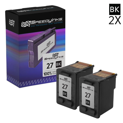 Speedy Remanufactured Replacement for HP 27 / C8727AN Black Cartridges (2-Pack) for DeskJet 3650, 3840, 3845, 3847, 5655 OfficeJet 5605z, 5608, J5508, J5520 & PSC 1311, 1315, 2100, 2108, 2150 EasyOptionXY LLC