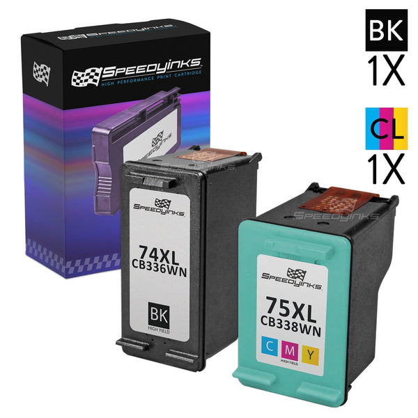 Speedy - 2PK Remanufactured replacement for HP 74XL CB336WN & HP 75XL CB338WN: 1 Black & 1 Color EasyOptionXY LLC