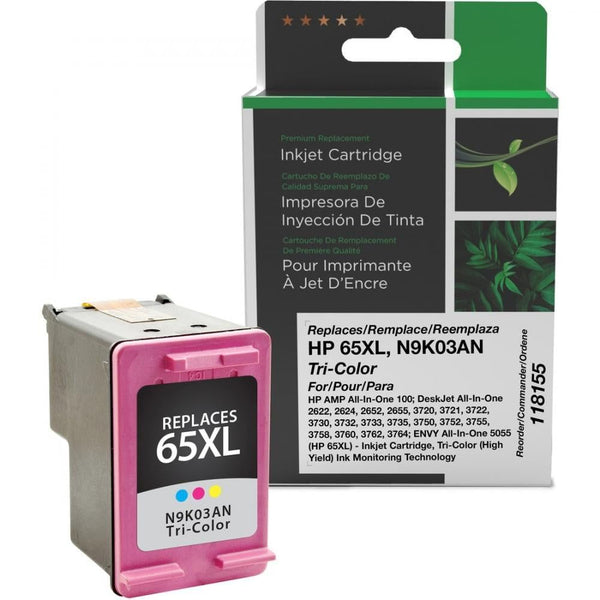 Clover Technologies Remanufactured High Yield Inkjet Ink Cartridge - Alternative for HP 65XL (N9K03AN) - Tri-color - 1 Each - 300 Pages EasyOptionXY LLC