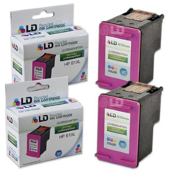 LD Remanufactured Replacement for HP 61XL CH564WN High Yield Tri Color Ink Cartridge 2-Pack for DeskJet 1010, 2050, 2542, 2549, Envy 4500, 4503, 4509, 5535, OfficeJet 2620, 4630, 4634, 4635 EasyOptionXY LLC