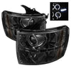 Spyder Chevy Silverado 1500 07-13 Projector Headlights LED Halo LED Smke PRO-YD-CS07-HL-SM OffRoadUSA.com