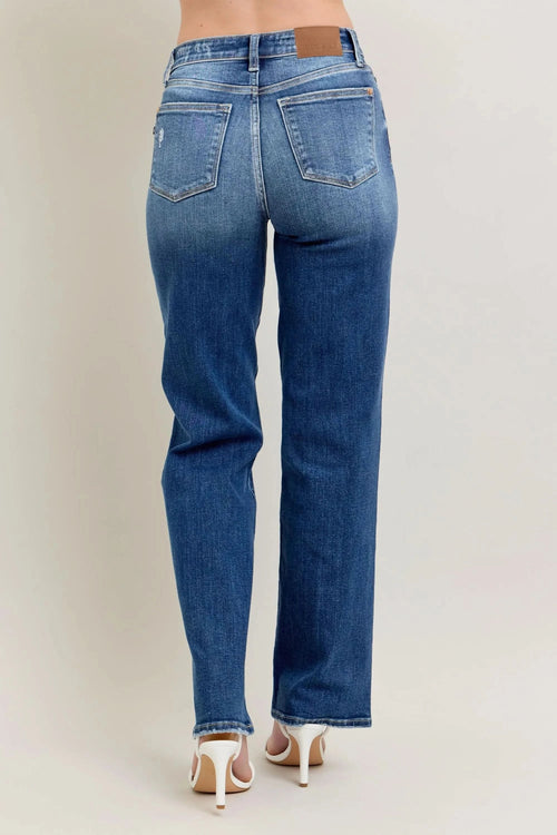 Judy Blue Full Size High Waist 90's Straight Leg Jeans HTO Apparel